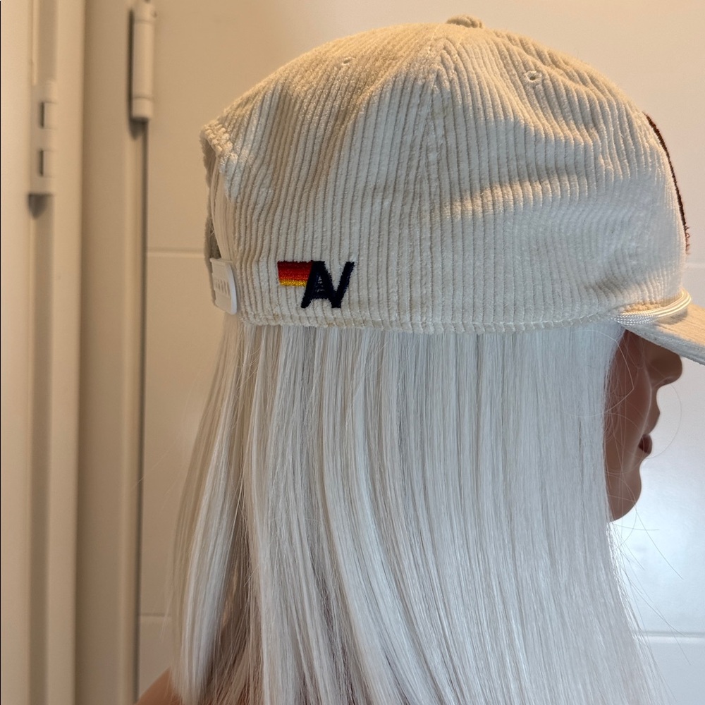 Aviator Nation white corduroy patch hat Mountain sunset logo - Picture 7 of 10